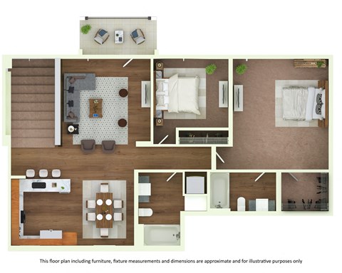 the floor plan of this apartment has a bedroom and living room